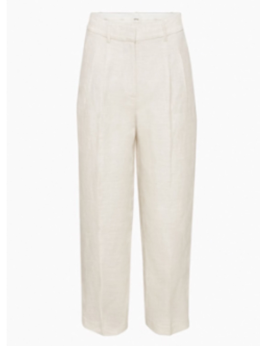 Aritzia Wilfred Tailored High-Rise Cream Linen Trousers